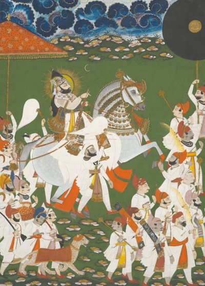 Maharana Bhim Singh in Procession by Mewar India; Rajasthan